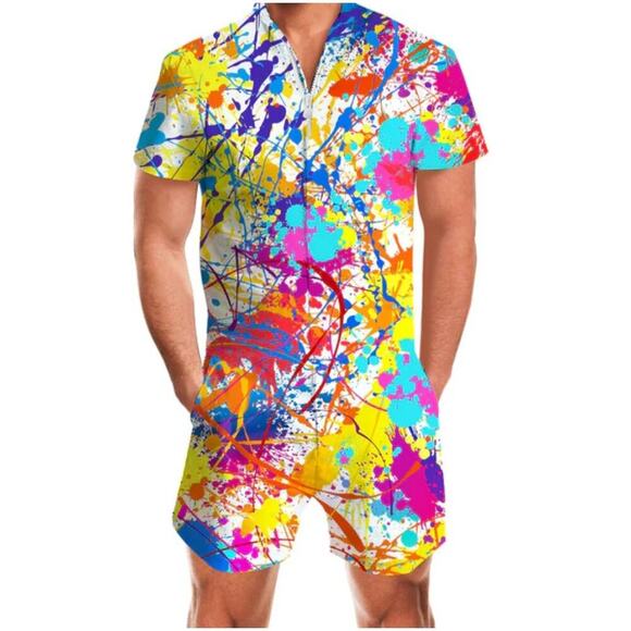 Paint Splatter Funny Male Romper
Pain Splat Jumpsuit Shorts Streetwear Large - Picture 10 of 10